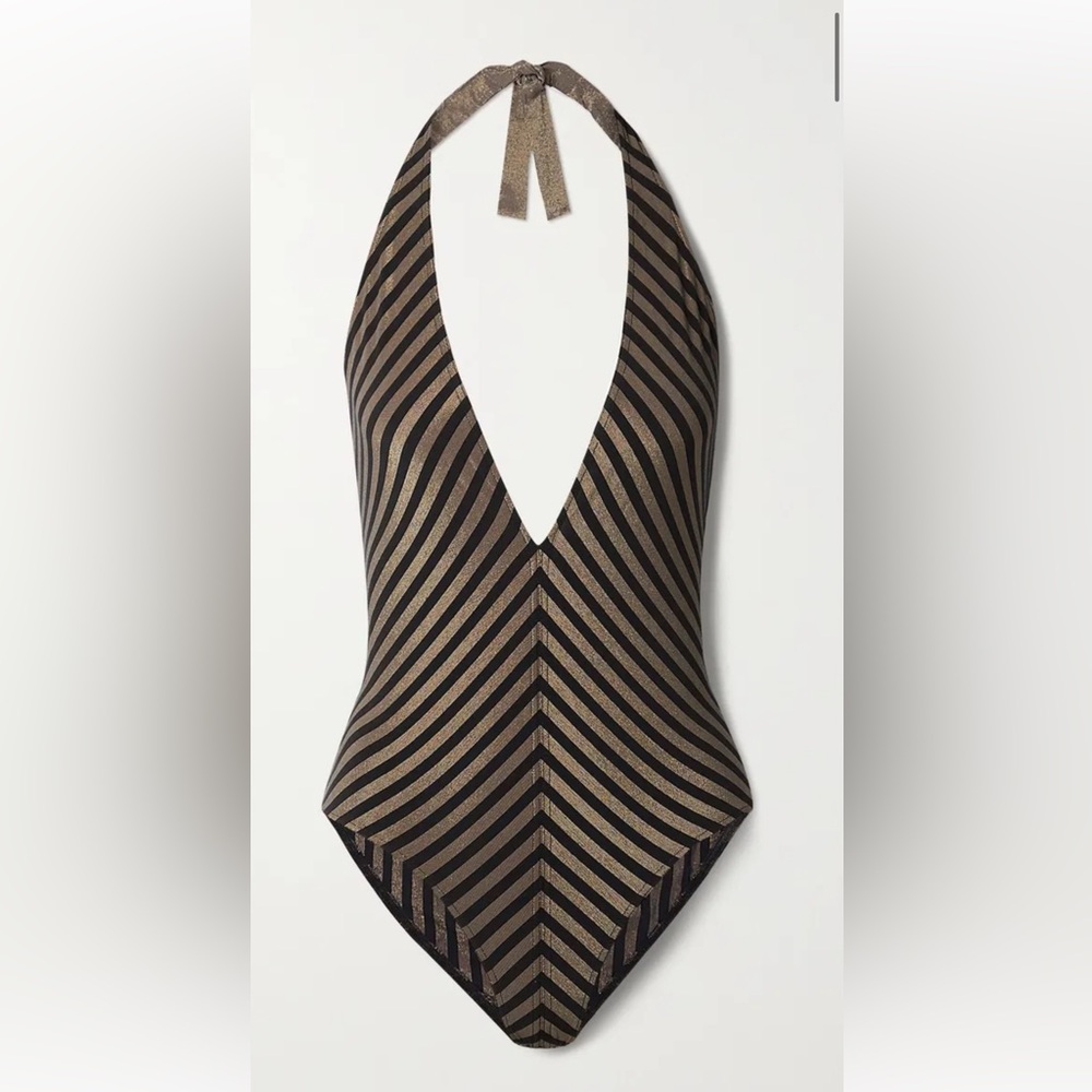 ERES***Gold/Black Halter-Neck One-Piece Swimsuit**US 10***$580 - Picture 2 of 8